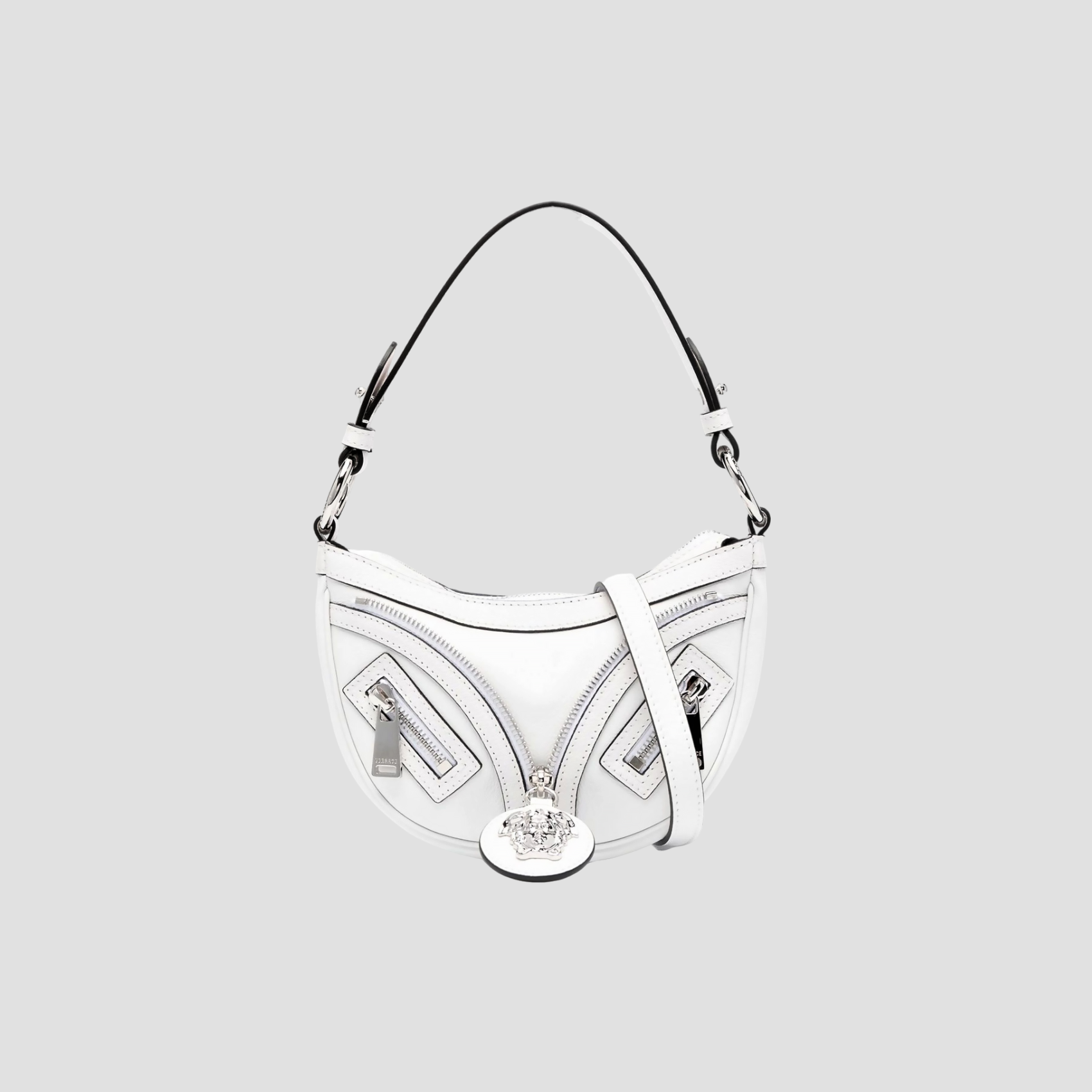 VERSACE REPEAT MINI SHOULDER BAG WHITE