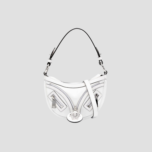 VERSACE REPEAT MINI SHOULDER BAG WHITE