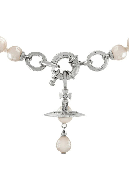 chi tiết VIVIENNE WESTWOOD ALEKSA PEARL NECKLACE SILVER 63010111-02P226-CN