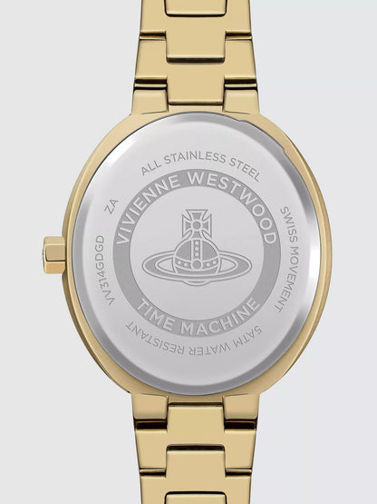 mặt đằng sau của Vivienne Westwood Armour Watch Gold VV314GDGD 8050164230401