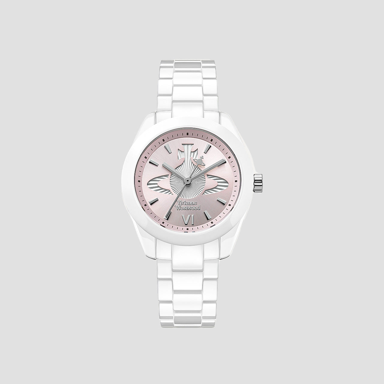 Vivienne Westwood Fenchurch Ceramica Pink White Watch vv358lpkwh 8050164232122