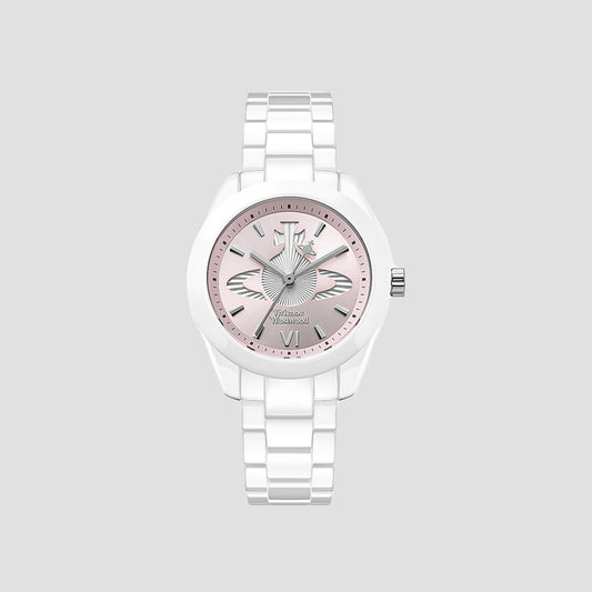 Vivienne Westwood Fenchurch Ceramica Pink White Watch vv358lpkwh 8050164232122