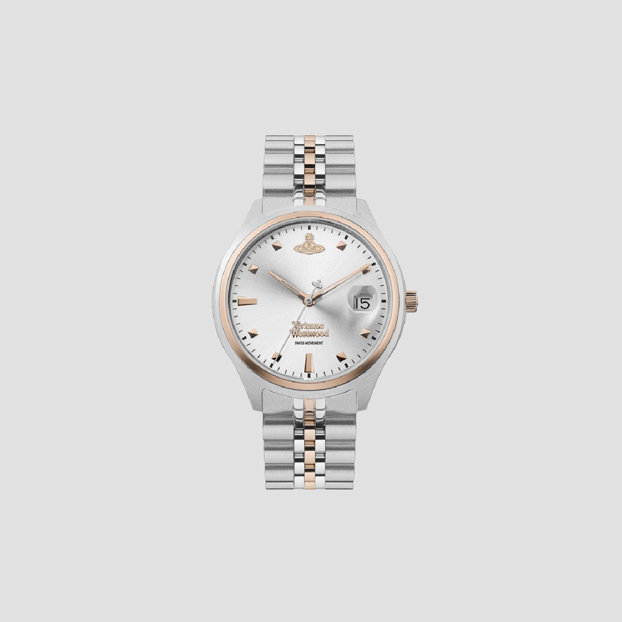 VIVIENNE WESTWOOD LADIES CAMBERWELL SILVER ROSE GOLD WATCH VV261SLSR
