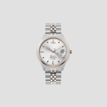 VIVIENNE WESTWOOD LADIES CAMBERWELL SILVER ROSE GOLD WATCH VV261SLSR