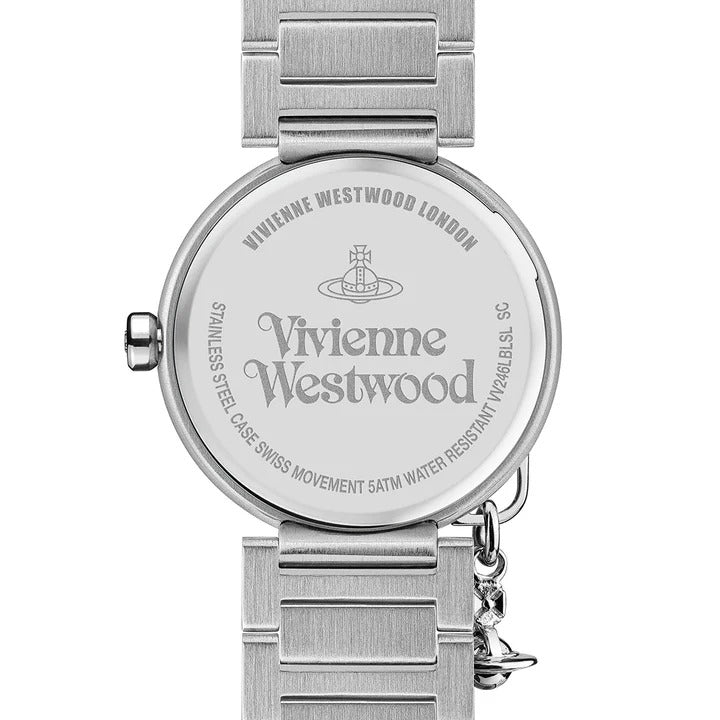 mặt sau đồng hồ VIVIENNE WESTWOOD LADIES POPLAR SILVER BLACK WATCH VV246BKSL