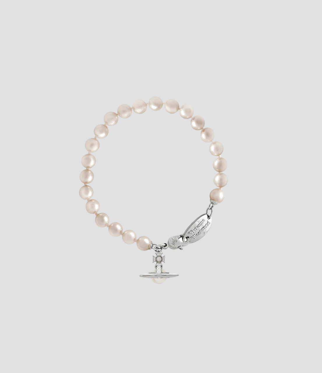 VIVIENNE WESTWOOD LADIES SILVER SIMONETTA PEARL BRACELET 61020174-02P113-CN