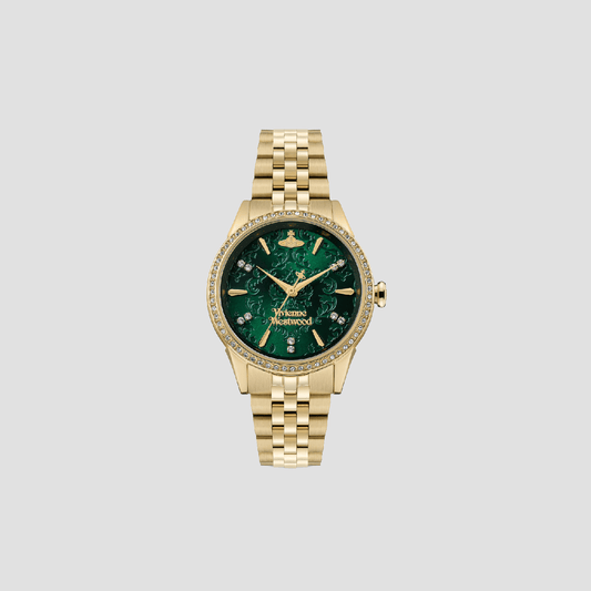 Vivienne Westwood Little Wallace Green Dial Gold Watch VV327GRGD 8050164231132