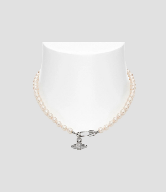 VIVIENNE WESTWOOD LUCRECE PEARL NECKLACE SILVER 63010072-02p147-im