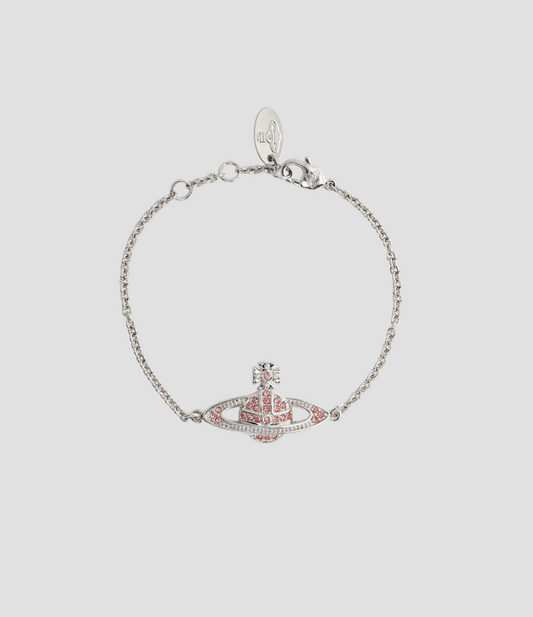 VIVIENNE WESTWOOD MINI BAS RELIEF CHAIN BRACELET ROSE SILVER 61020051-02P207-CN