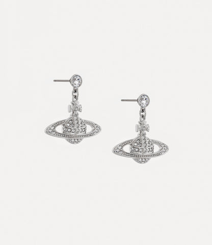 chi tiết VIVIENNE WESTWOOD MINI BAS RELIEF DROP EARRINGS SILVER 62020025-02p116-cn