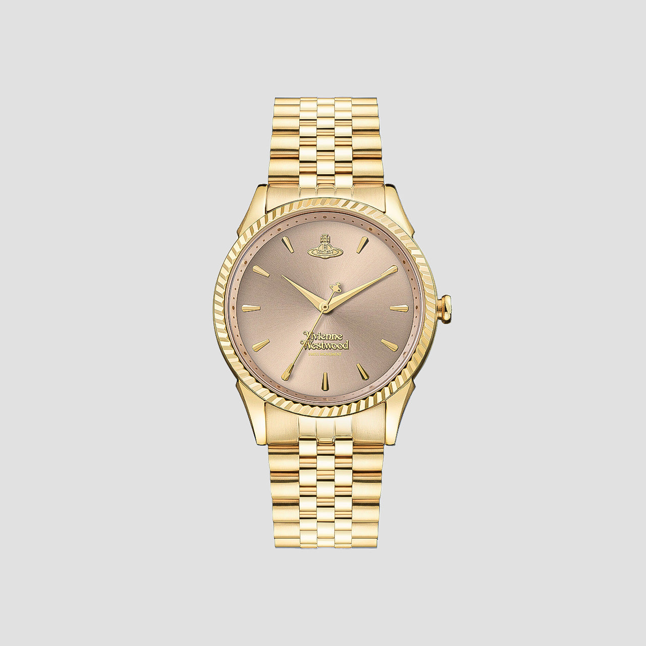 Vivienne Westwood Seymour Rose Dial Gold Watch vv240pkgd