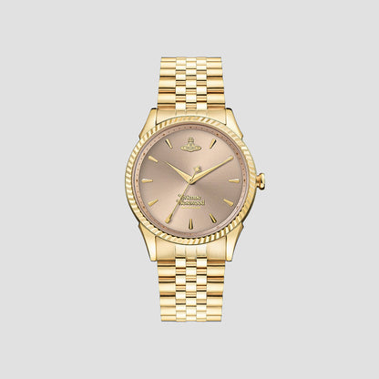 Vivienne Westwood Seymour Rose Dial Gold Watch vv240pkgd