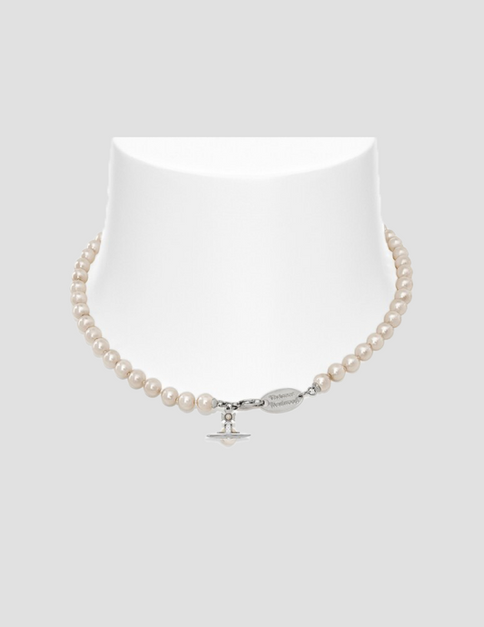 VIVIENNE WESTWOOD SIMONETTA PEARL NECKLACE PLATINUM 63010085-02P113-CN