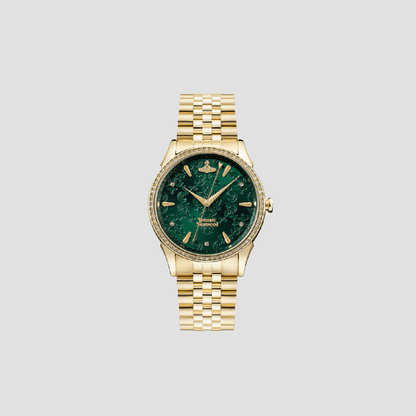 Vivienne Westwood Wallace Green Dial Gold Watch VV208GDGD 8050568621317