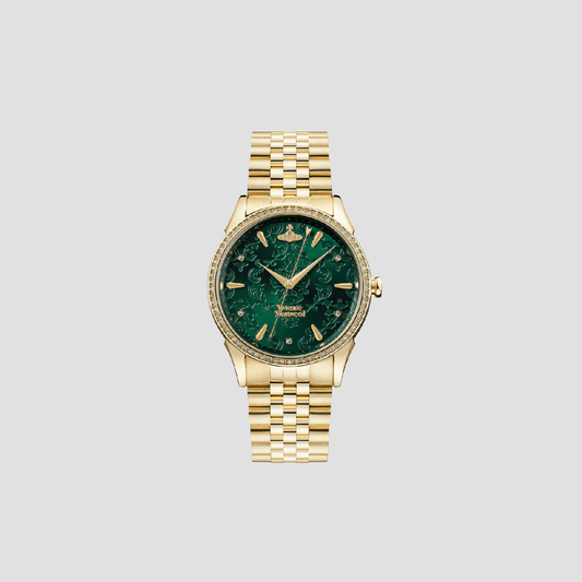 Vivienne Westwood Wallace Green Dial Gold Watch VV208GDGD 8050568621317