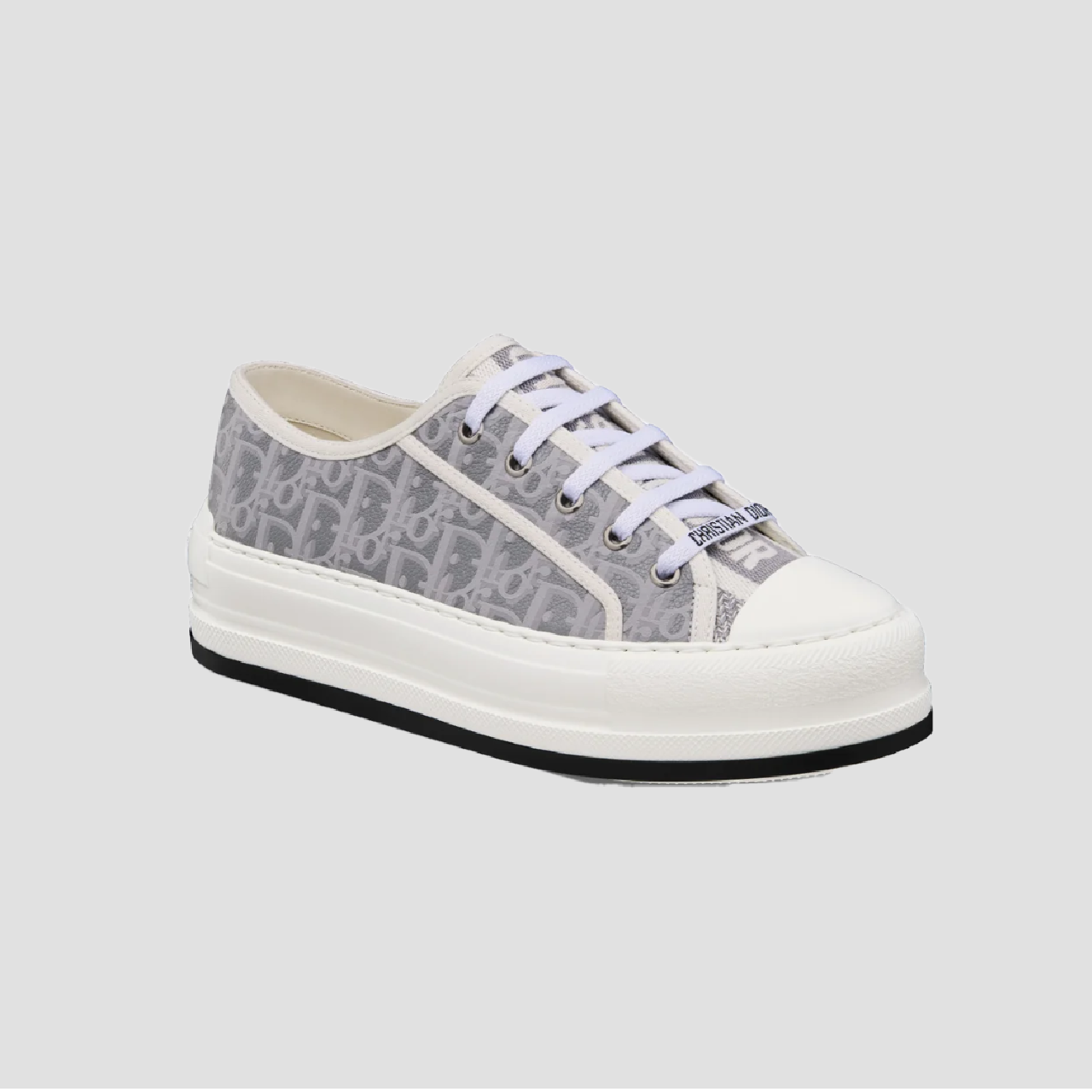 Walk'N'Dior Platform Calfskin Gray Oblique Sneaker KCK409OLY_S27G