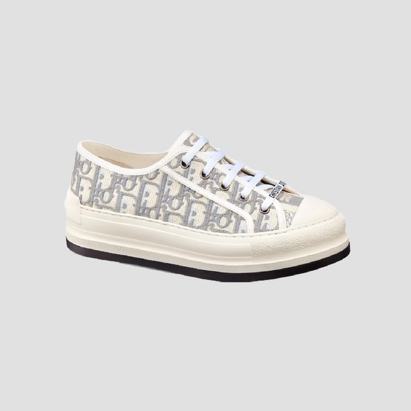 WALK'N'DIOR PLATFORM SNEAKER STONE GRAY DIOR OBLIQUE EMBROIDERED KCK385OBE_S33G
