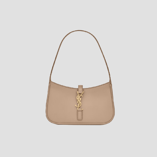 Saint Laurent Le 5 à 7 Mini Hobo Bag in Dark Beige Smooth Leather 7103182r20w2721