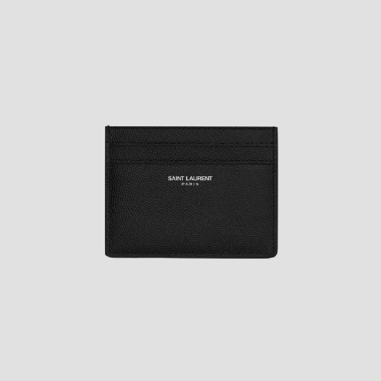 Saint Laurent Paris Credit Card Case in Grain de Poudre Embossed Leather 375946bty0n1000