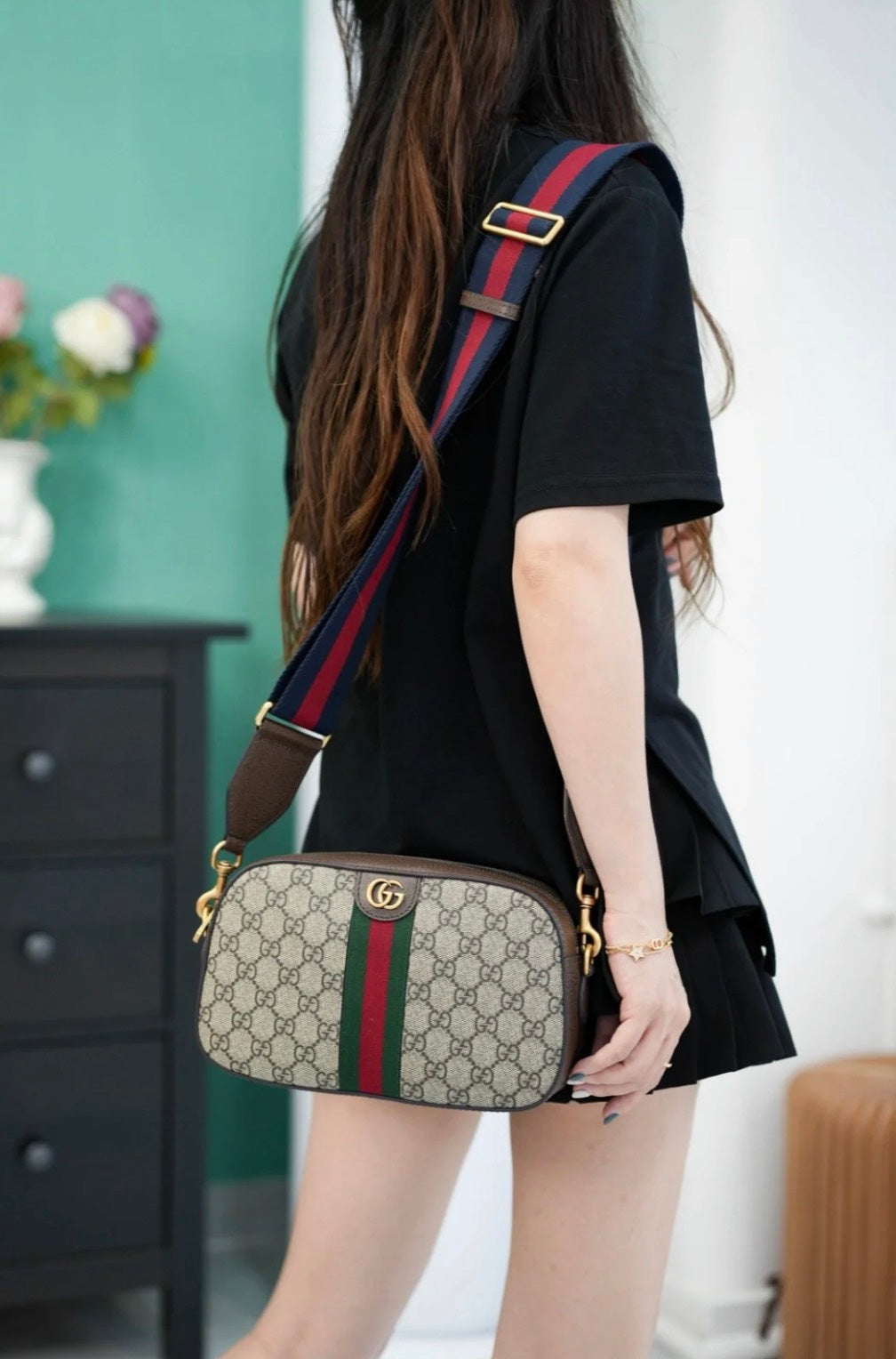 Gucci Ophidia GG Small Shoulder Bag 'Ebony' blank room việt nam