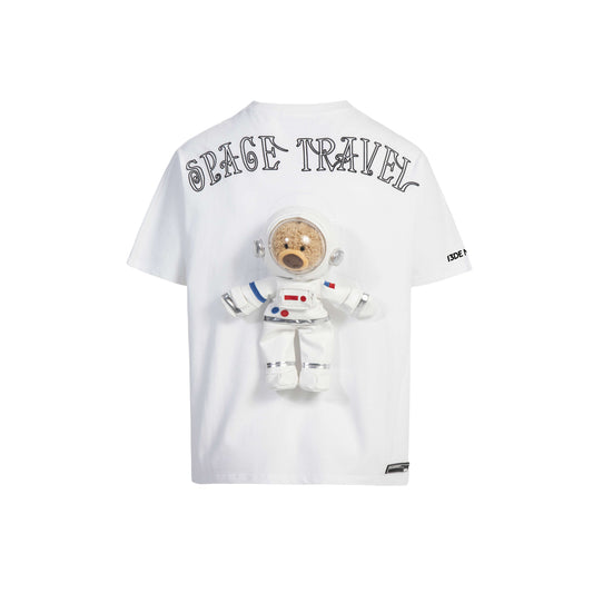 13DE MARZO ASTRONAUT TEDDY BEAR T-SHIRT WHITE