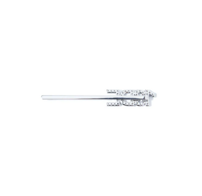 13DE MARZO RHINESTONE LOGO HAIRPIN SILVER