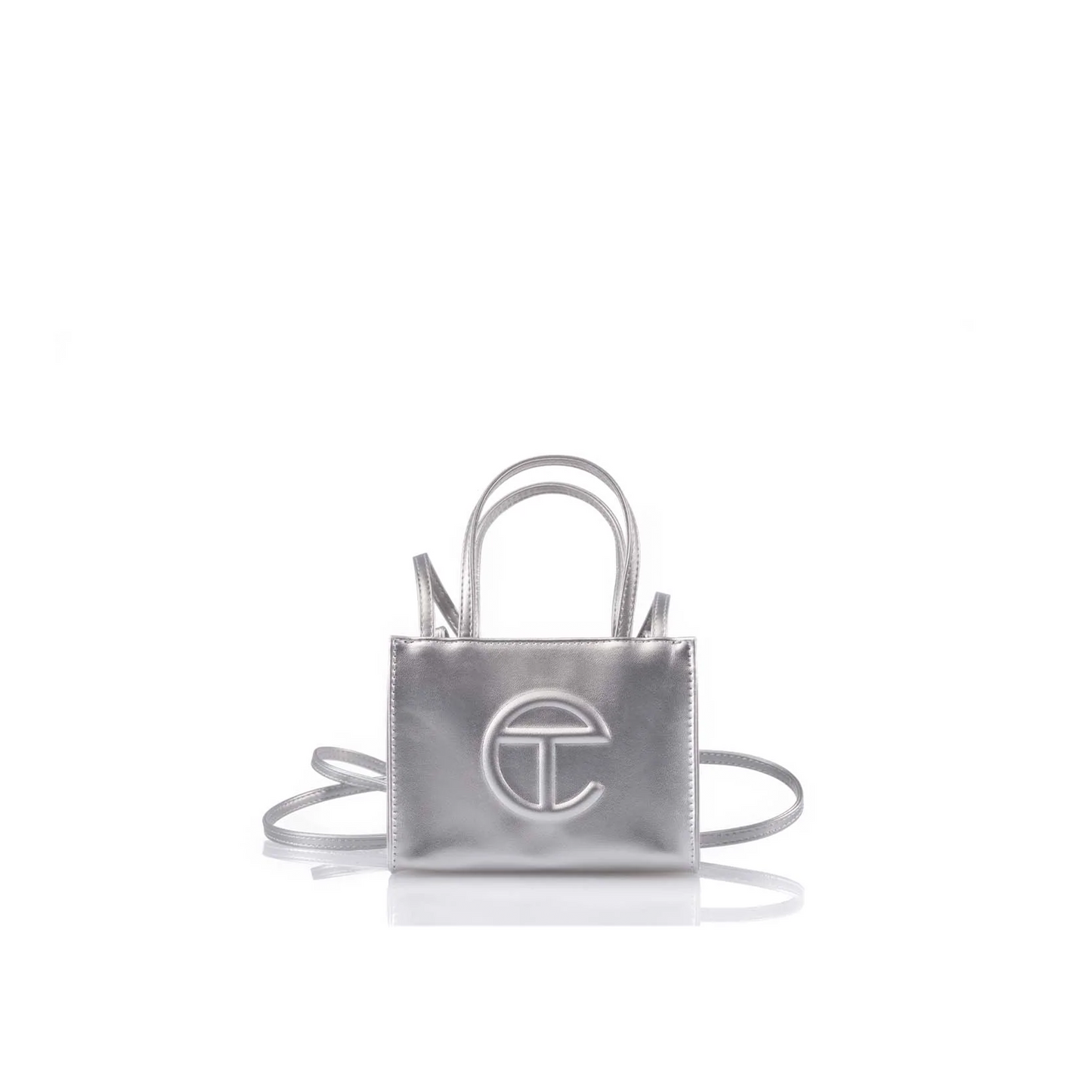 TELFAR SMALL SILVER SHOPPING BAG