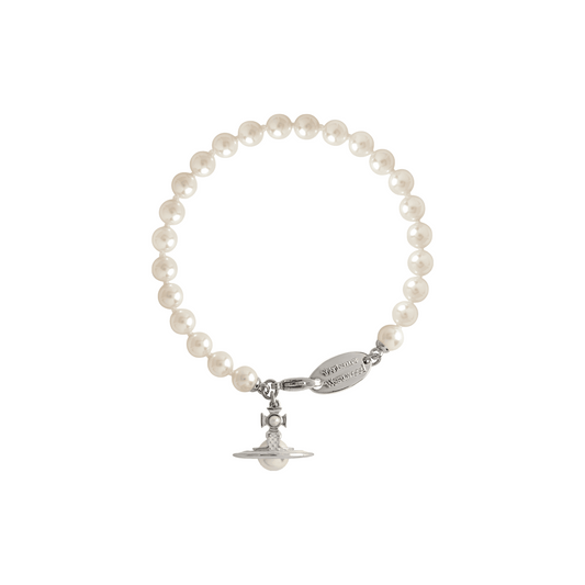 VIVIENNE WESTWOOD LADIES SILVER SIMONETTA PEARL BRACELET