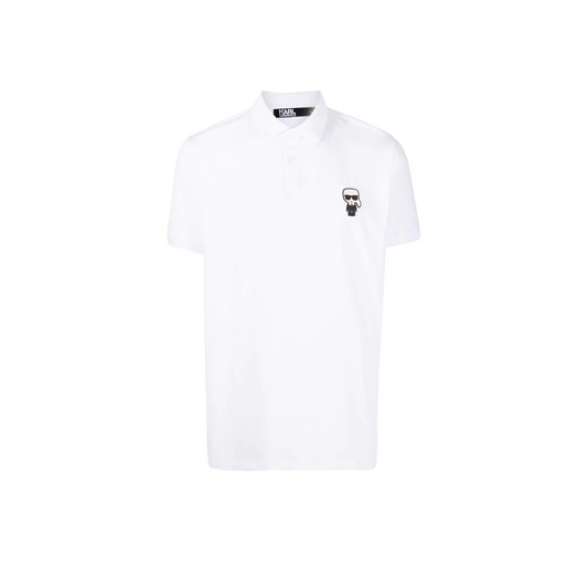 karl lagerfeld logo patch polo shirt