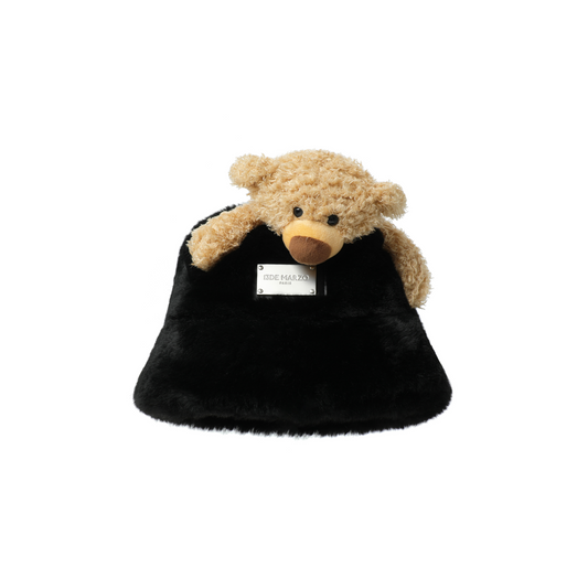 13DE MARZO FURRY BEAR BUCKET HAT BLACK