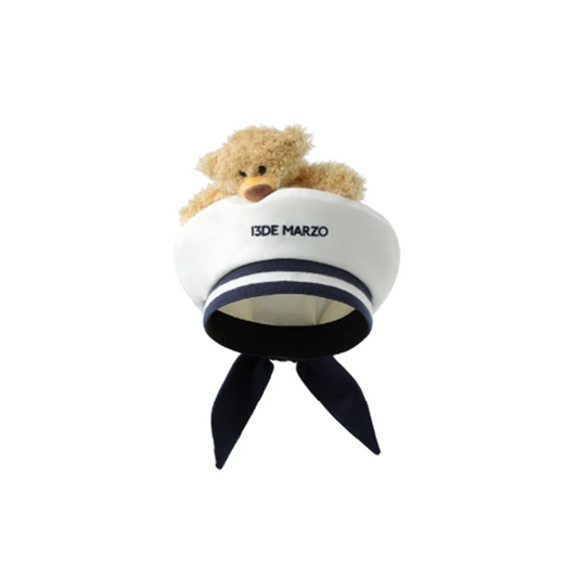 13DE MARZO BEAR SAILOR BERET WHITE