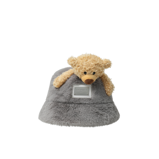 13DE MARZO FURRY BEAR BUCKET HAT GREY