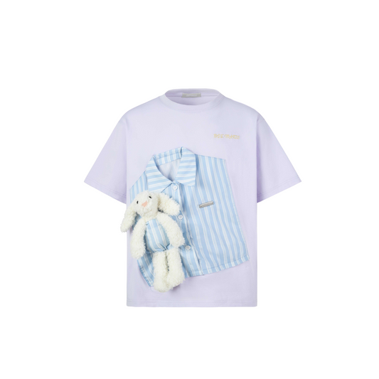 13DE MARZO EXTRA SHIRT POCKET BEAR T-SHIRT PURPLE