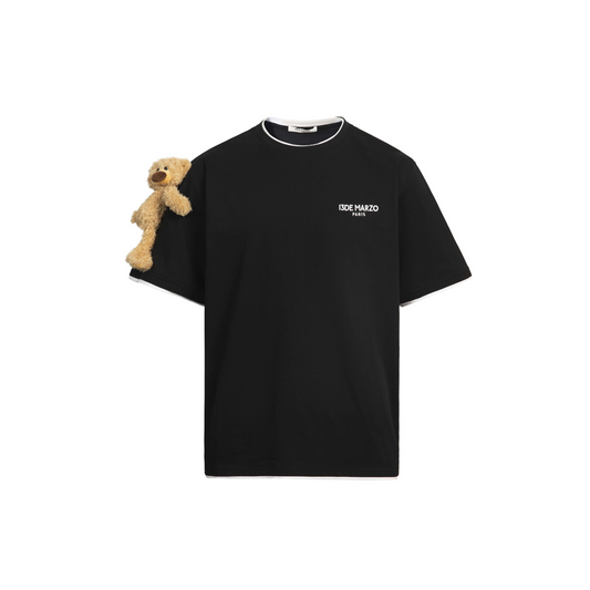 13DE MARZO SHORT SLEEVE TEDDY BEAR T-SHIRT BLACK