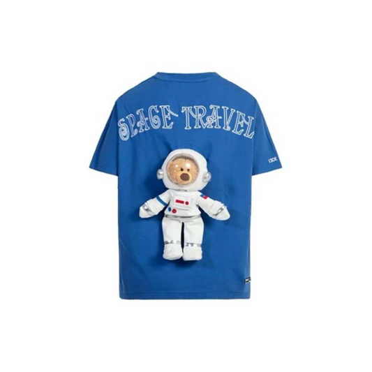 13DE MARZO ASTRONAUT TEDDY BEAR T-SHIRT BLUE